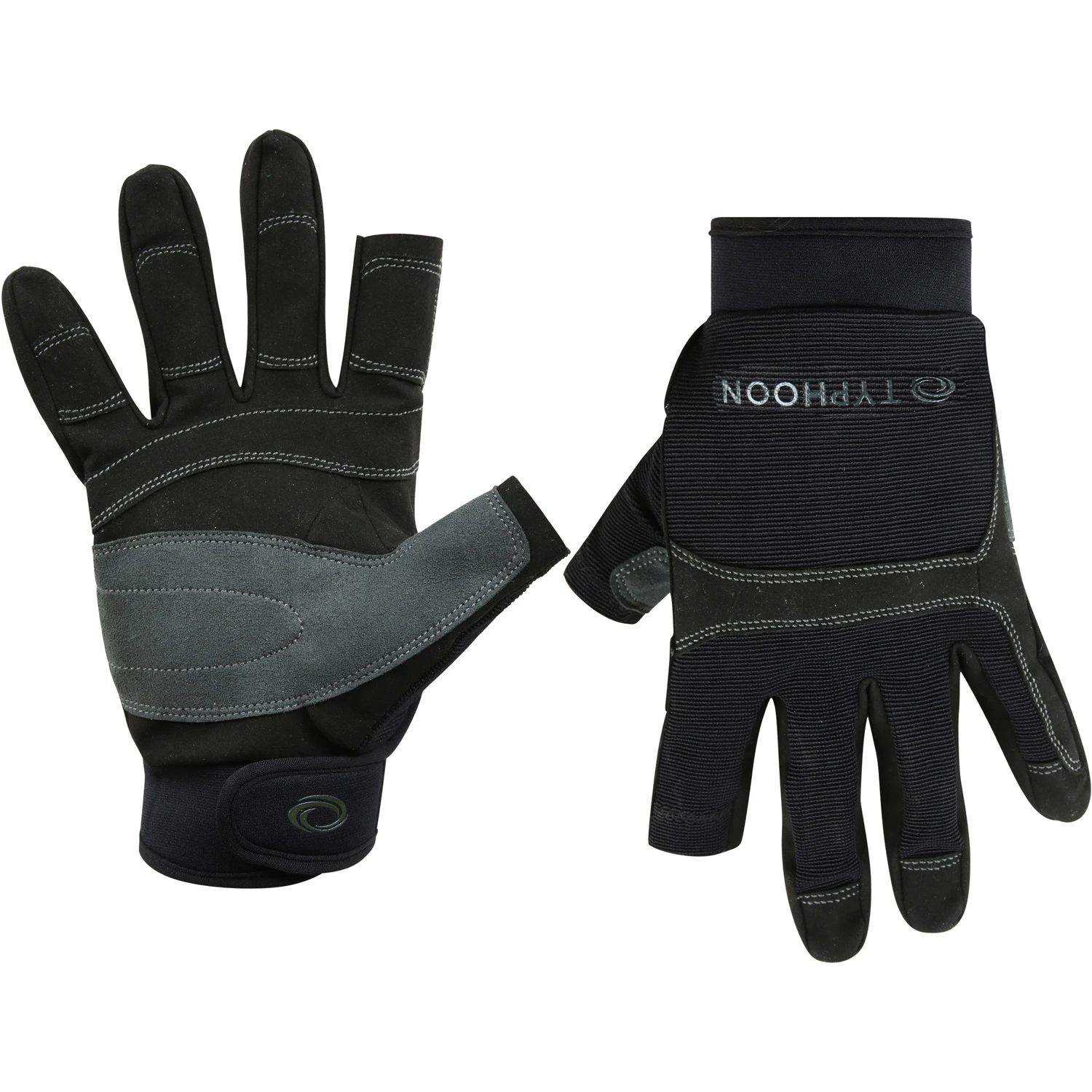 Typhoon Colwyn Full Finger Sailing Gloves - Black 3 Typhoon Colwyn Full Finger Sailing Gloves - Black