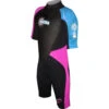 Sola Girls Storm 3/2mm Shorty Wetsuit - Pink/Turquose -Sailing Equipment Store Sola FLARE 32 SHORTI ROSE TURQUOISE